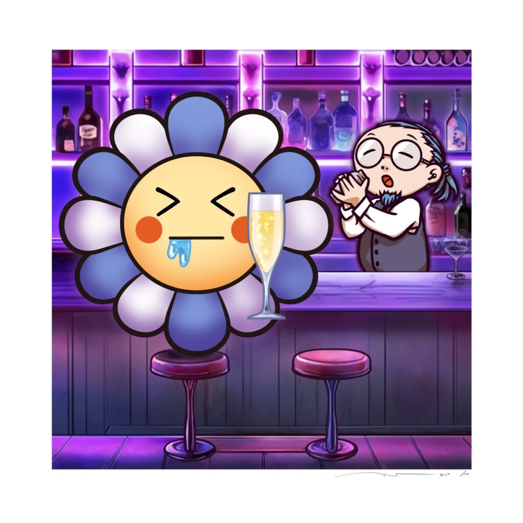 村上隆　Flower #3167 DrunkwithChampagne Takashi Murakami | Murakami Flower #3167 Drunk with Champagne