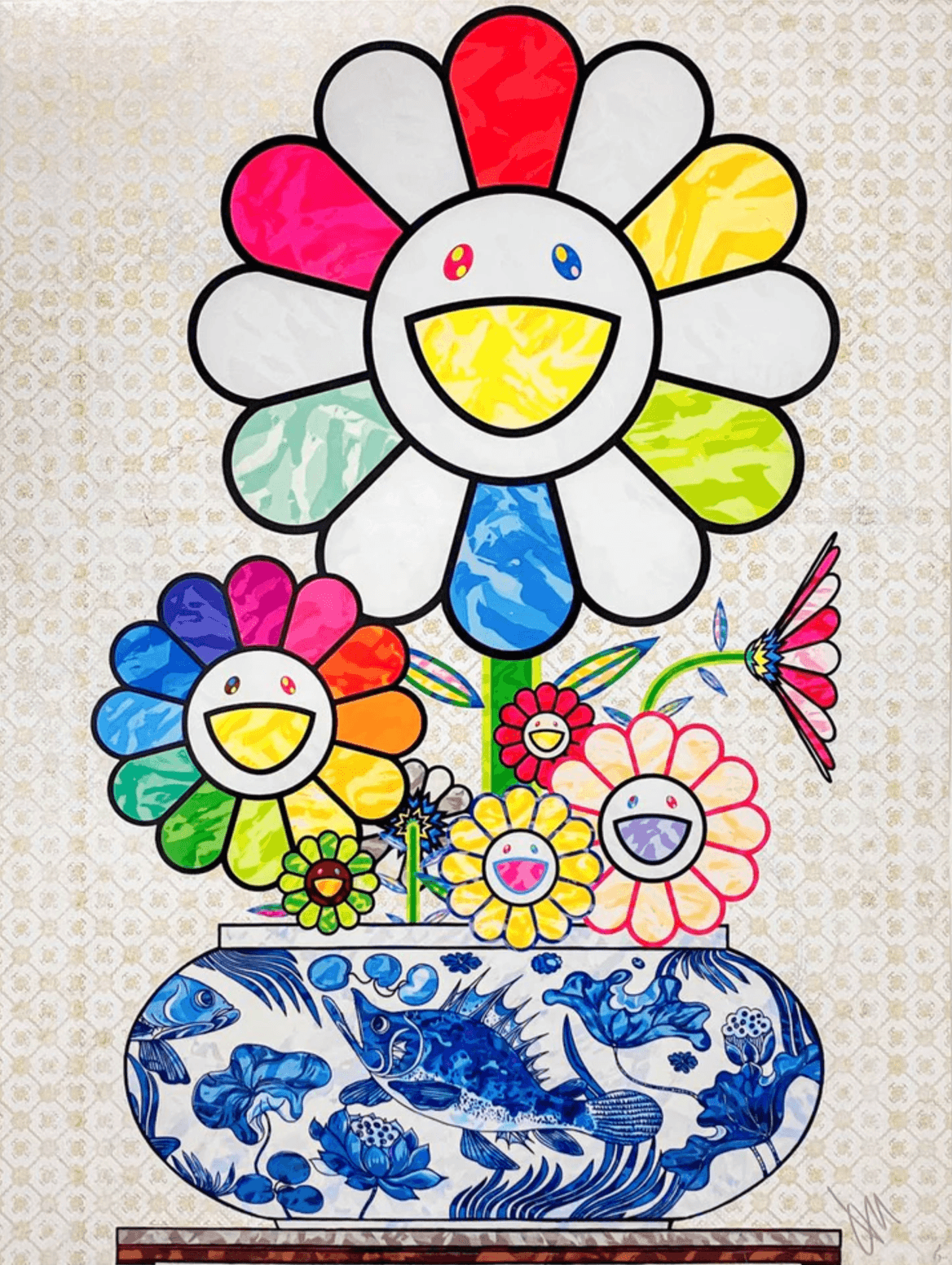 Takashi Murakami | Murakami Flowers in a Qinghua Vase, 2024