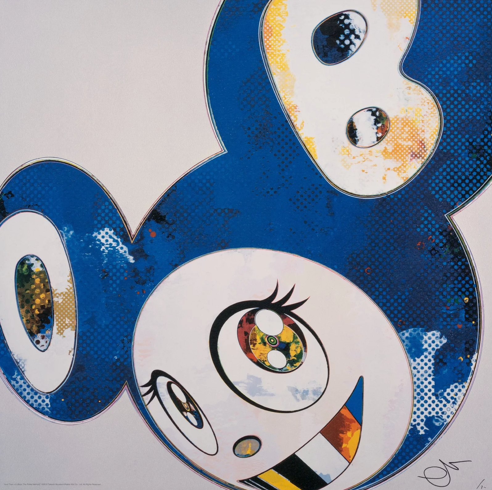 Takashi Murakami - And Then x 6 (Blue: The Polke Method), 2016 - Pinto Gallery