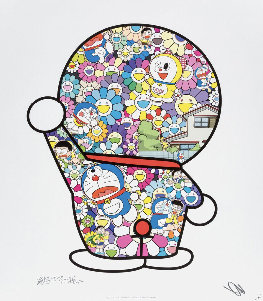 Takashi Murakami - Doraemon in the Field of Flowers, 2019 - Pinto Gallery