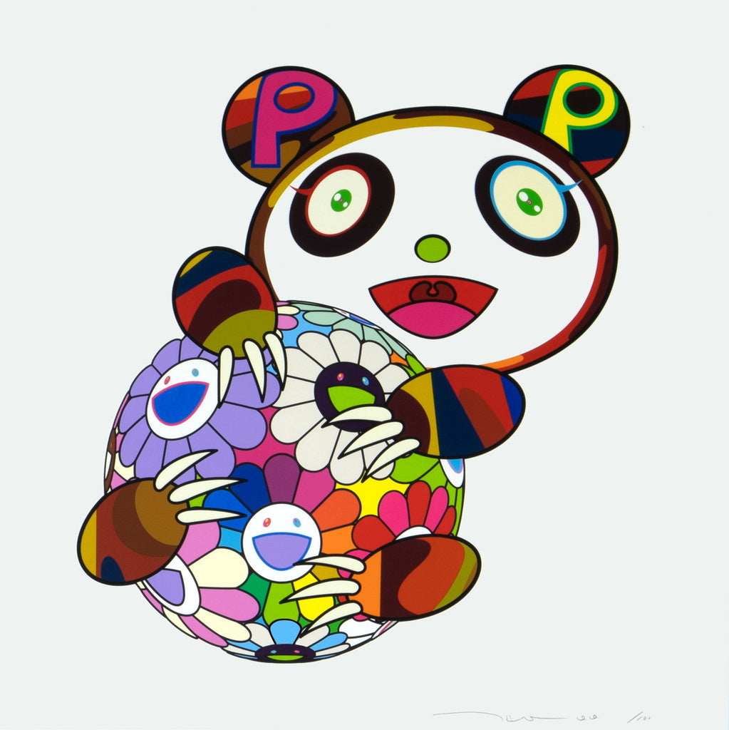 Takashi Murakami - A Panda Cub Hugging a Ball of Flowers, 2020 - Pinto Gallery