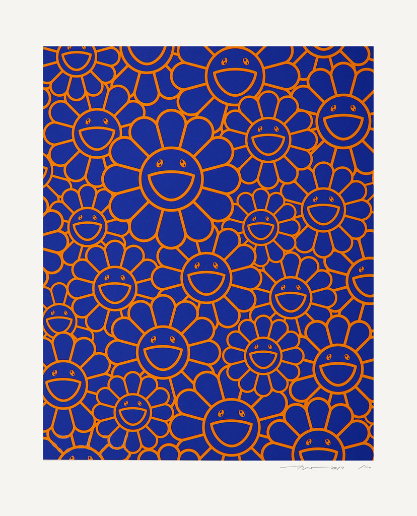 Takashi Murakami - August Joy (orange/blue flowers), 2019 - Pinto Gallery