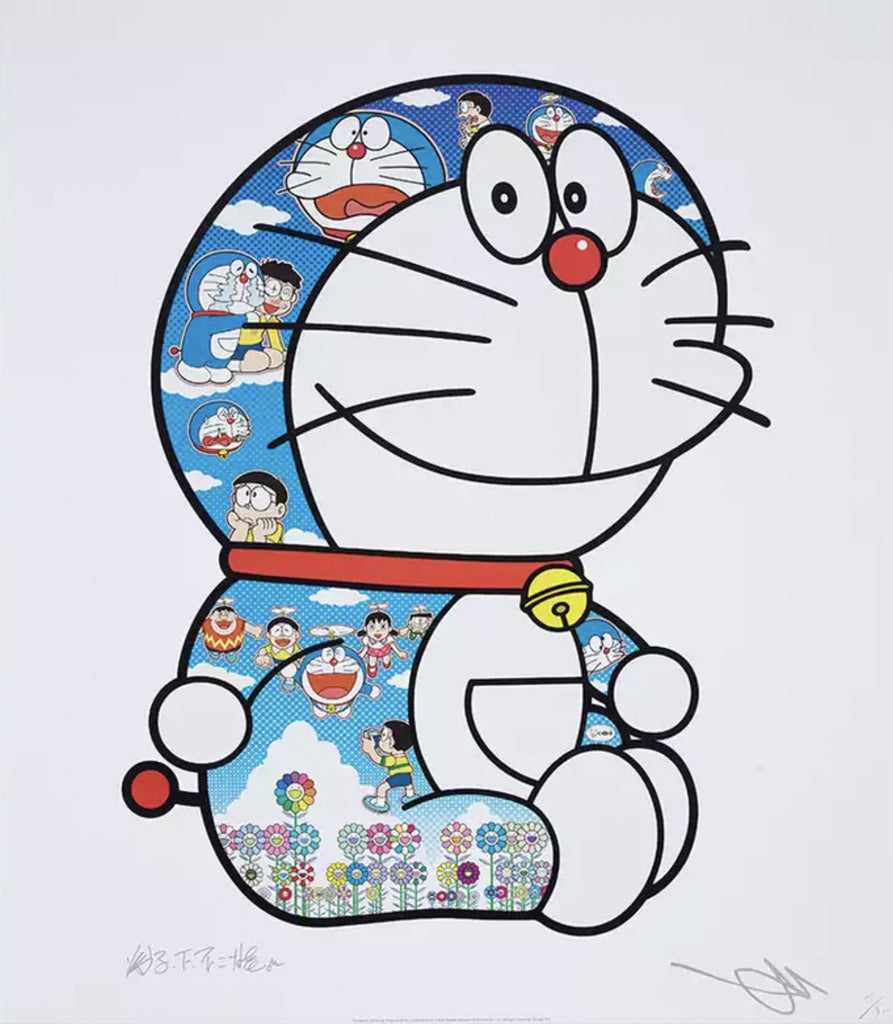 Takashi Murakami - Doraemon Sitting Up: Weeping Some, Laughing Some, 2020 - Pinto Gallery