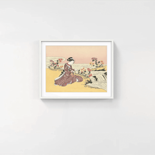 A Girl Collecting Chrysanthemum Dew by the Stream, After 1765-Suzuki Harunobu-Pinto Gallery