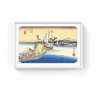 Arai -The Ferry-boat, After 1833-Utagawa Hiroshige (Andō Hiroshige)-Pinto Gallery