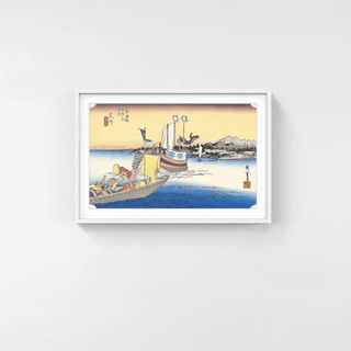 Arai -The Ferry-boat, After 1833-Utagawa Hiroshige (Andō Hiroshige)-Pinto Gallery