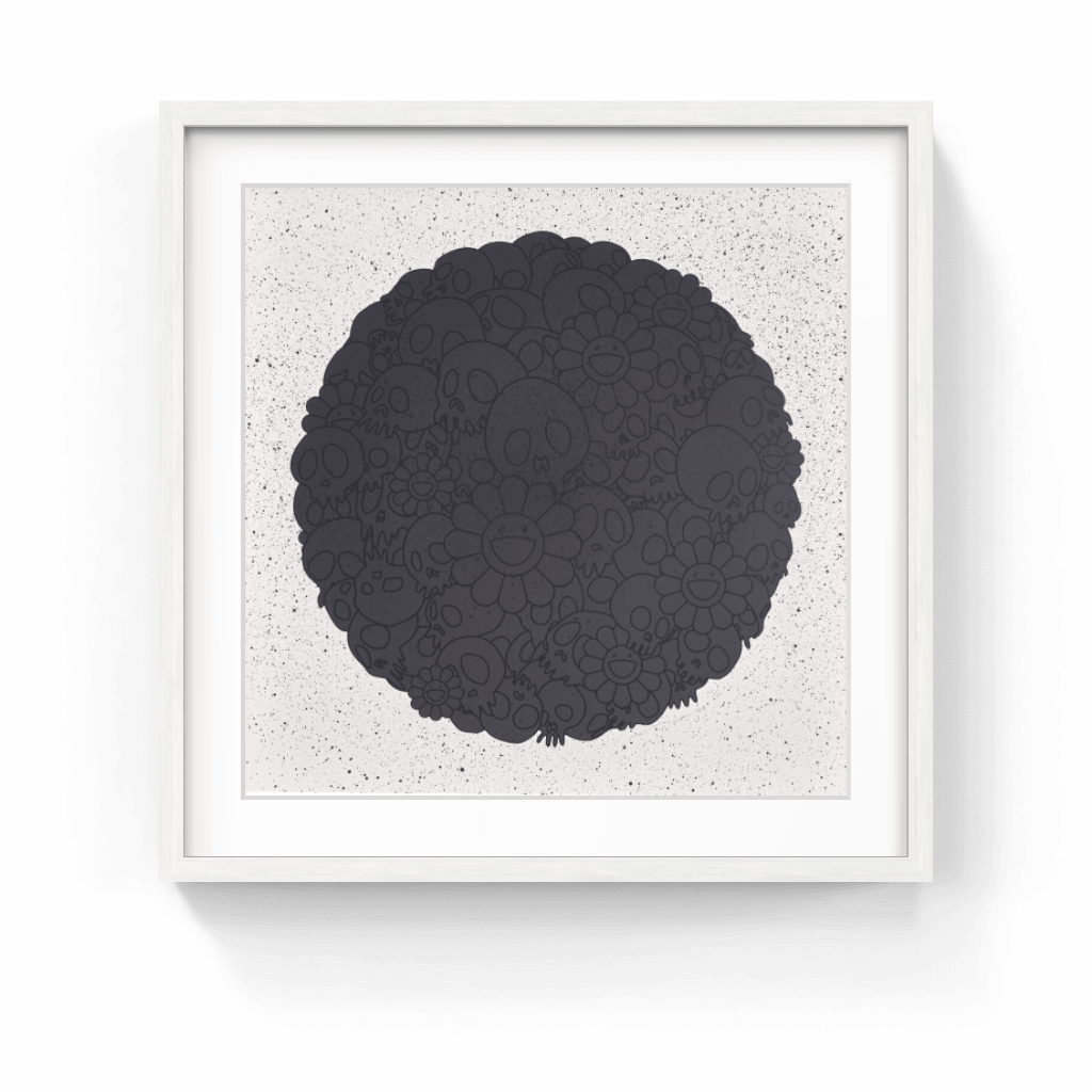 Takashi Murakami | Black Flowers & Skulls Round (TM/KK For BLM Takashi Murakami | Black Flowers & Skulls Round (TM/KK For BLM