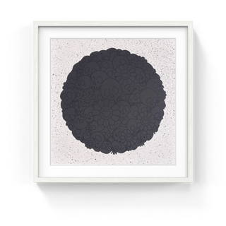 Black Flowers & Skulls Round (TM/KK For BLM), 2020-Takashi Murakami-Pinto Gallery
