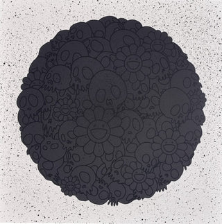 Black Flowers & Skulls Round (TM/KK For BLM), 2020-Takashi Murakami-Pinto Gallery