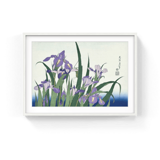 Blossoming Irises and Grasshopper, After 1830-Katsushika Hokusai-Pinto Gallery
