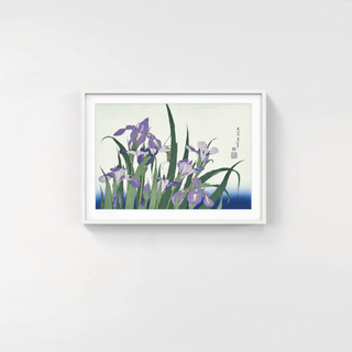 Blossoming Irises and Grasshopper, After 1830-Katsushika Hokusai-Pinto Gallery