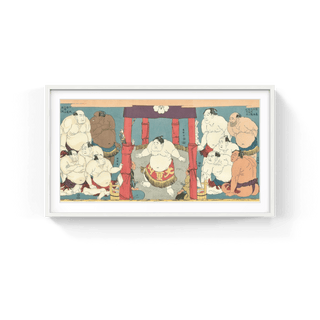 Daidozan Performing the Ring Entering Ceremony (triptych), After 1794-Toshusai Sharaku-Pinto Gallery