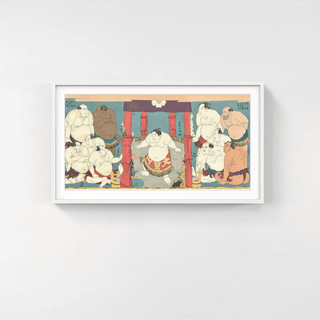 Daidozan Performing the Ring Entering Ceremony (triptych), After 1794-Toshusai Sharaku-Pinto Gallery