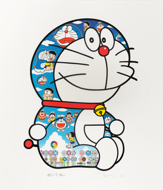 Doraemon Sitting Up: Weeping Some, Laughing Some, 2021-Takashi Murakami-Pinto Gallery
