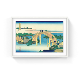 Drum Bridge at Tenjin Shrine, Kameido, After 1833-Katsushika Hokusai-Pinto Gallery