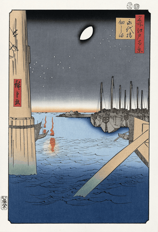Eitaibashi Bridge and Tsukudashima Island, After 1856-Utagawa Hiroshige (Andō Hiroshige)-Pinto Gallery