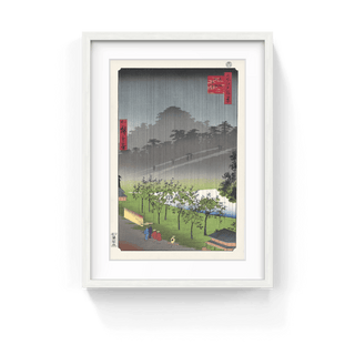 Evening Rain in the Akasaka Paulownia Field, After 1856-Utagawa Hiroshige (Andō Hiroshige)-Pinto Gallery