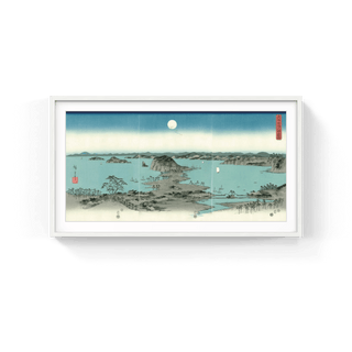 Full Moon at Kanazawa in Musashi Province (triptych), After 1857-Utagawa Hiroshige (Andō Hiroshige)-Pinto Gallery