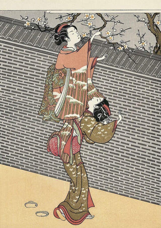 Girl Breaking Plum Branch, After 1765-Suzuki Harunobu-Pinto Gallery