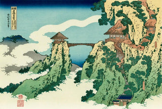 Hanging Cloud Bridge at Gyodo-zan, Ashikaga, After 1833-Katsushika Hokusai-Pinto Gallery
