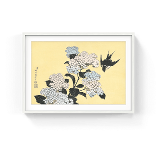 Hydrangea and a Swallow, After 1830-Katsushika Hokusai-Pinto Gallery