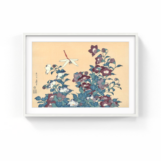 Katsushika Hokusai - Bellflower and Dragon-fly, After 1830 - Pinto Gallery