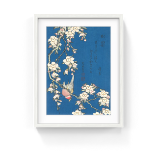 Katsushika Hokusai - Bullfinch and Dropping Cherry, After 1834 - Pinto Gallery