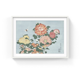 Katsushika Hokusai - Chrysanthemums and a Deerfly, After 1830 - Pinto Gallery