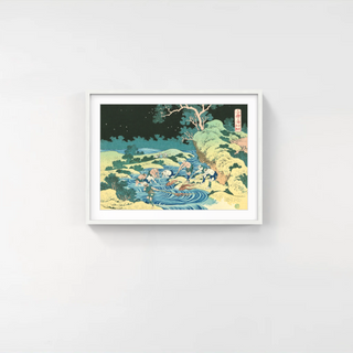 Katsushika Hokusai - Fishing by Fire, After 1832 - Pinto Gallery