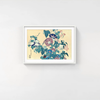 Katsushika Hokusai - Morning-Glories and Frog, After 1830 - Pinto Gallery