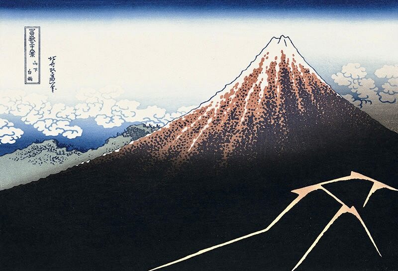 Katsushika Hokusai - Mt.Fuji Above the Lightning, After 1830 - Pinto Gallery