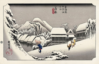 Katsushika Hokusai - Night Snow at Kambara, After 1833 - Pinto Gallery