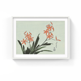 Katsushika Hokusai - Orange Orchids, After 1830 - Pinto Gallery