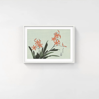 Katsushika Hokusai - Orange Orchids, After 1830 - Pinto Gallery