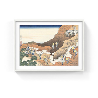 Katsushika Hokusai - People Climbing the Mountain, After 1830 - Pinto Gallery