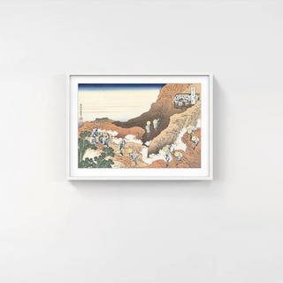 Katsushika Hokusai - People Climbing the Mountain, After 1830 - Pinto Gallery