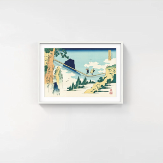 Katsushika Hokusai - Suspension Bridge at the Border Hida and Echizen Province, After 1833 - Pinto Gallery