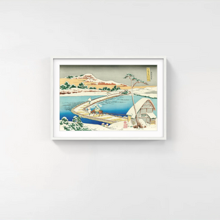 Katsushika Hokusai - The Pontoon Bridge at Sano Village in Kozuke Province, After 1833 - Pinto Gallery