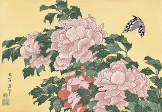 Katsushika Hokusai - Tree-peony and Butterfly, After 1830 - Pinto Gallery