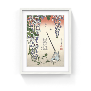 Katsushika Hokusai - Wisteria and Wagtail, After 1834 - Pinto Gallery