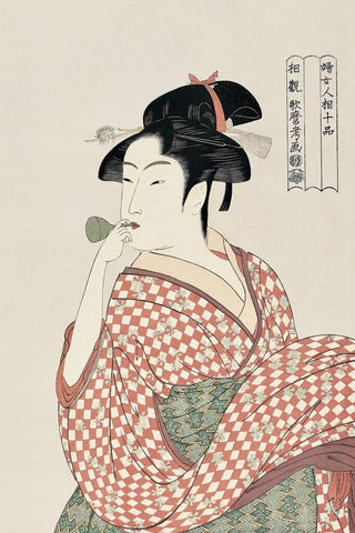 Kitagawa Utamaro - Girl Blowing a Glass Toy, After 1792 - Pinto Gallery