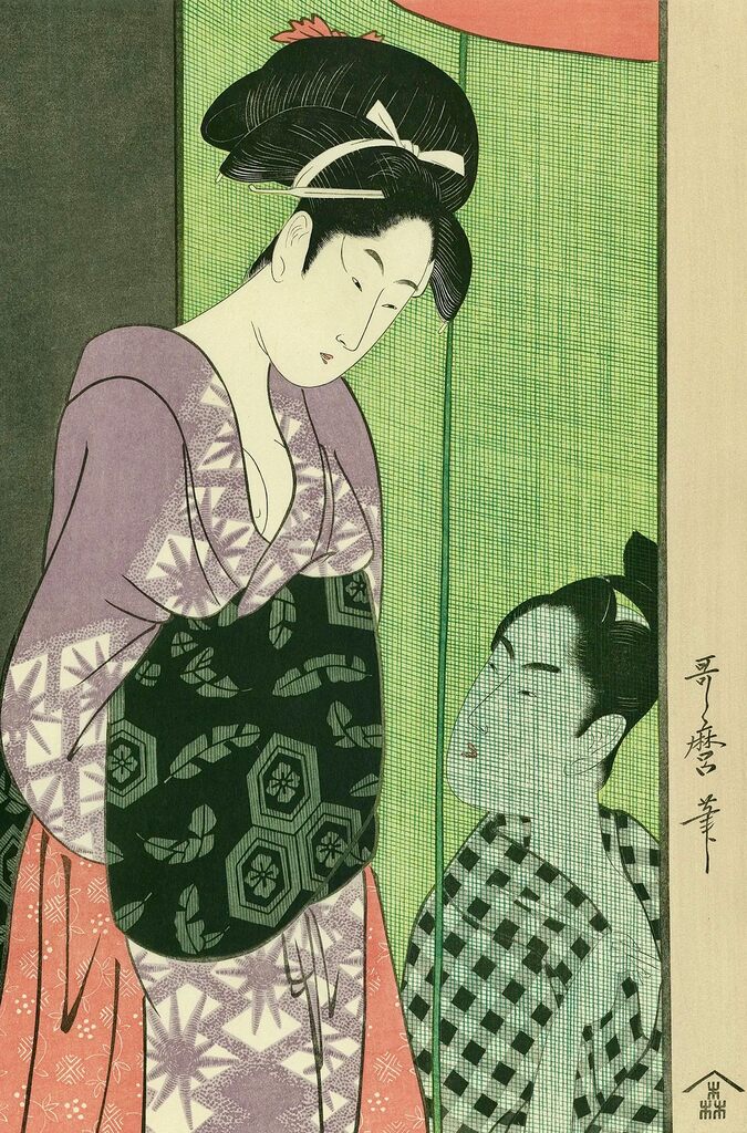 Kitagawa Utamaro - Inside and Outside the Mosquito Net, After 1792 - Pinto Gallery