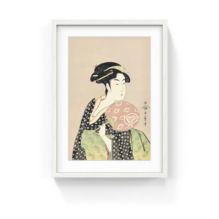 Kitagawa Utamaro - Ohisa of Takashimaya Holding a Fan, After 1792 - Pinto Gallery