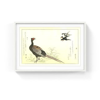 Kitagawa Utamaro - Swallows and Pheasant, After 1792 - Pinto Gallery