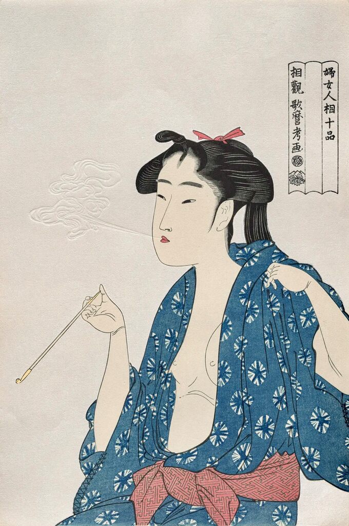 Kitagawa Utamaro - Woman Smoking, After 1792 - Pinto Gallery