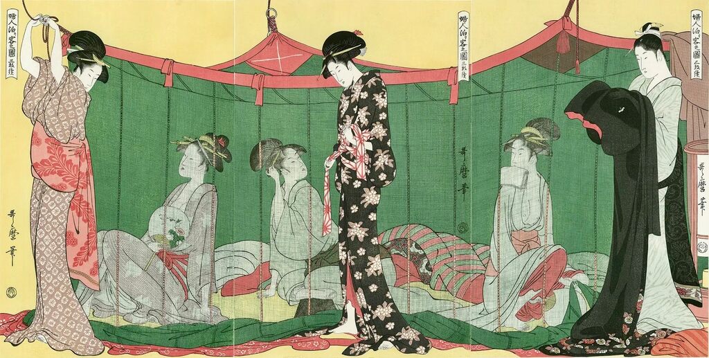 Kitagawa Utamaro - Women Overnight Guest, After 1792 - Pinto Gallery