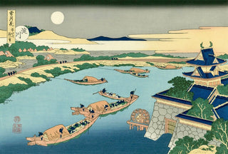 Moon over Yodo River, After 1833-Katsushika Hokusai-Pinto Gallery
