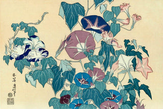 Morning-Glories and Frog, After 1830-Katsushika Hokusai-Pinto Gallery