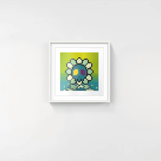 Murakami.Flower #6758 Water surface and skull face, 2023-Takashi Murakami-Pinto Gallery