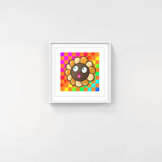 Murakami.Flower #8276 Diagonal striped rainbow 16×16, 2024-Takashi Murakami-Pinto Gallery